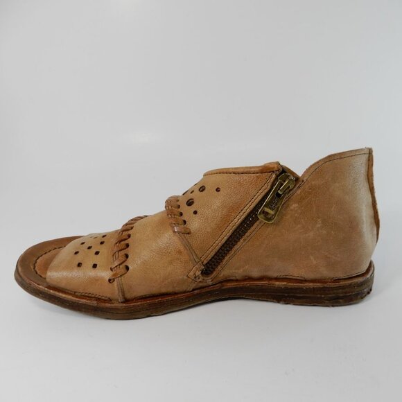 A.S.98 Reign Boho Flat Sandals Size 37 6.5 7 Camel Brown Leather NEW $250 - Picture 7 of 14